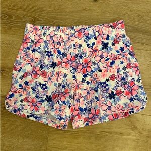 Lilly Pulitzer Women’s Knit Pink and Blue Floral High Waist Shorts